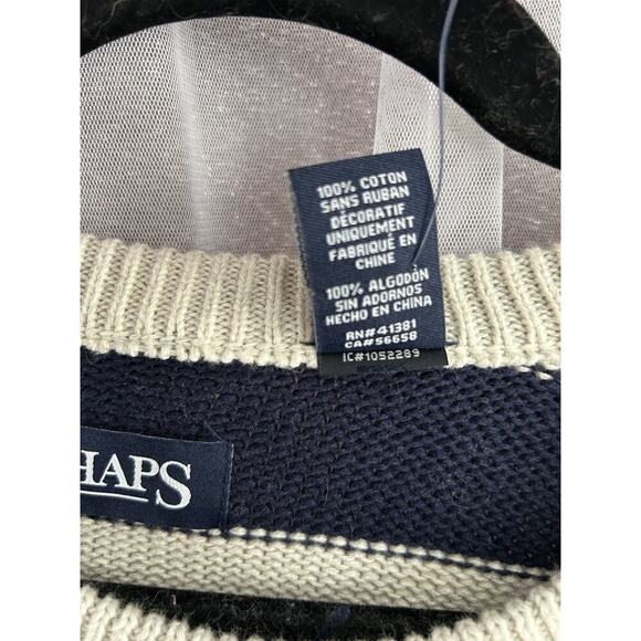 NWT Chaps (XL) Kent Arrow HTR Blue Striped Pullover Sweater Men's XL - Picture 4 of 9